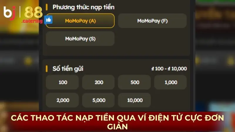 Các thao tác nạp tiền qua ví điện tử cực đơn giản